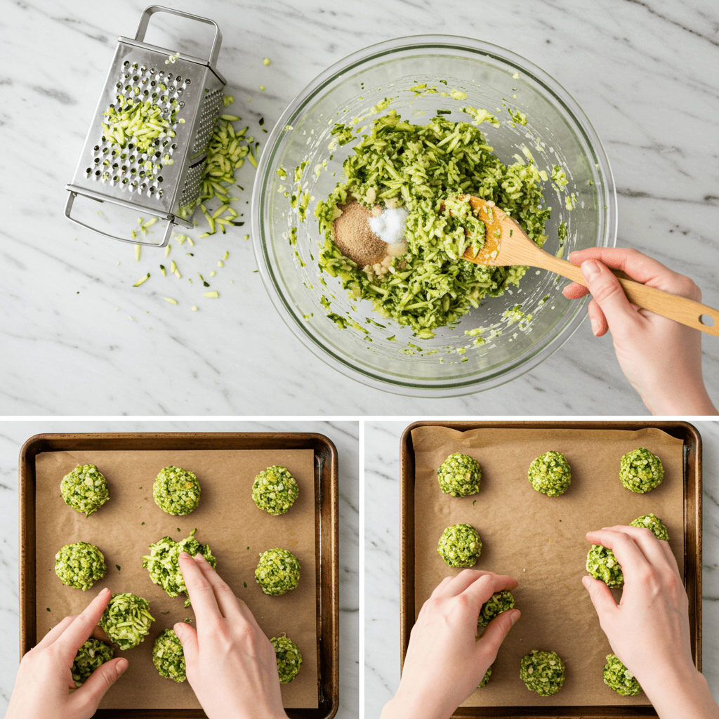 How to Make Irresistibly Cheesy Zucchini Garlic Bites 6 How to Make Cheesy Zucchini Bites Step by Step