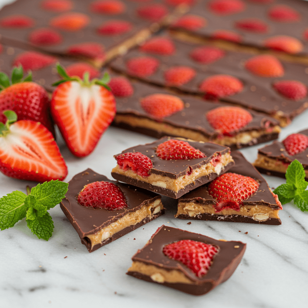A Healthier Way to Satisfy Your Sweet Tooth: Chocolate Strawberry Bark 1 A Healthier Way to Satisfy Your Sweet Tooth: Chocolate Strawberry Bark