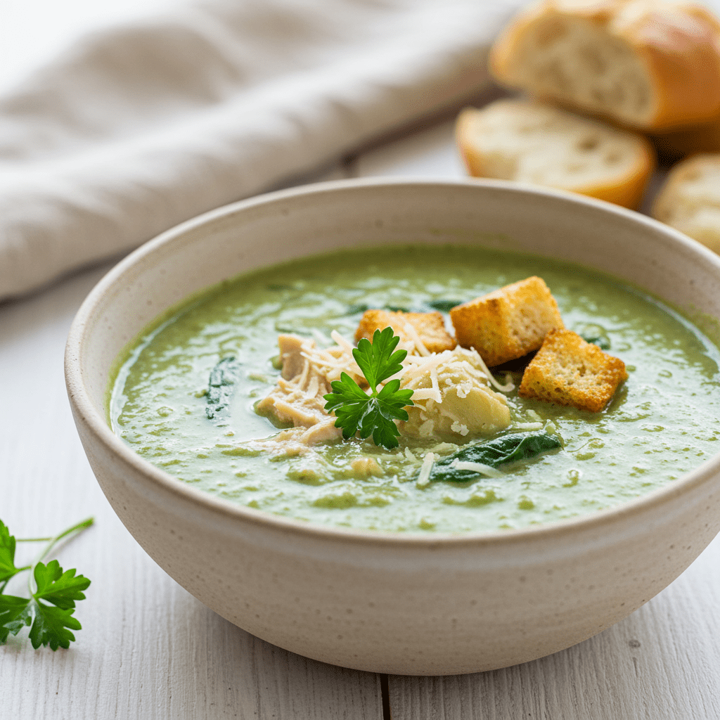 This Creamy Spinach Artichoke Soup Is a Full Meal (Dietitian-Approved!) 1 This Creamy Spinach Artichoke Soup Is a Full Meal (Dietitian-Approved!)
