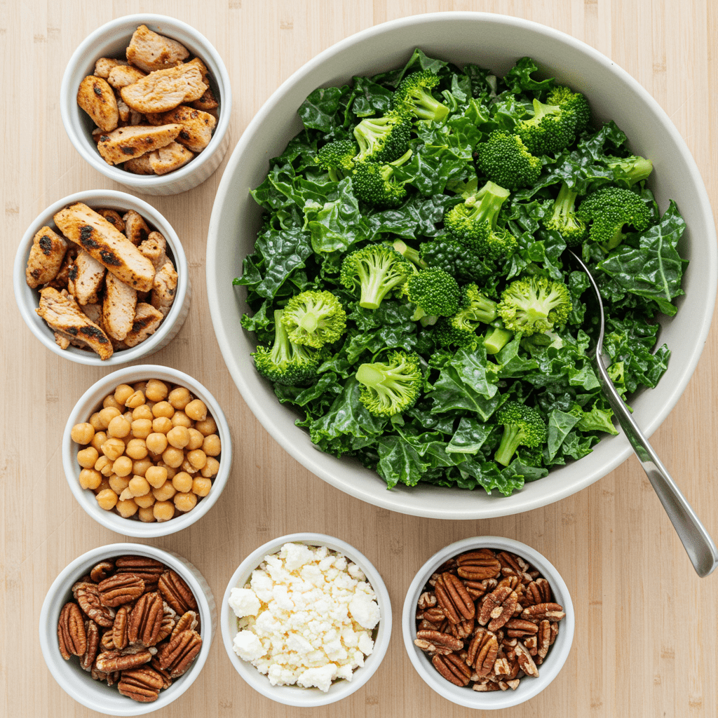 My Go-To Kale and Broccoli Salad That Actually Tastes Amazing 7 Bringing Your Beautiful Salad Together