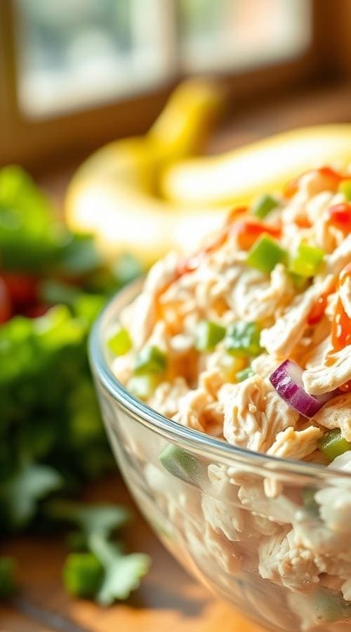 Easy Spicy Chicken Salad Recipe with Greek Yogurt Dressing 3 Ingredients You'll Need