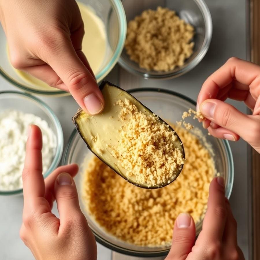 The Ultimate Crispy Baked Vegan Eggplant Parmesan 5 Step 1: Prepare the Crispy Coating