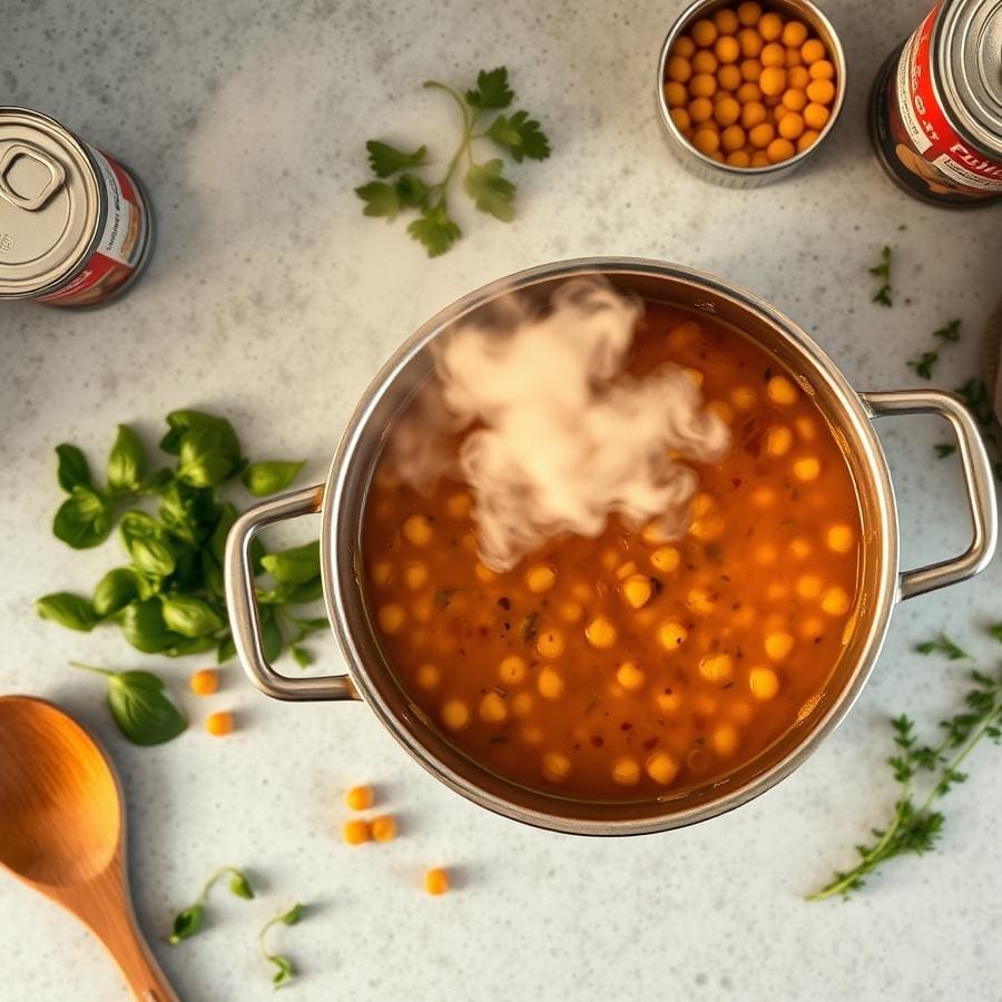Easy Italian Chickpea Soup: A Vegan 30-Minute Hearty Delight 4 Step-by-Step Instructions for Perfect Soup