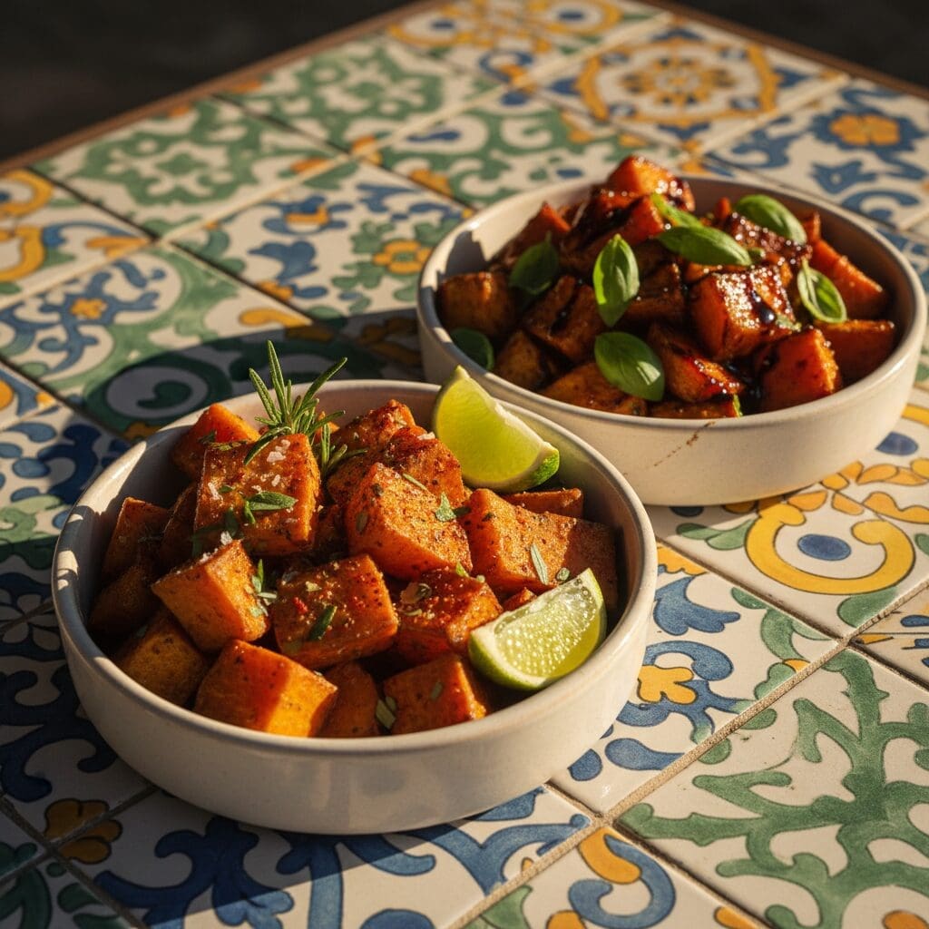 Crispy Sweet and Spicy Air Fryer Sweet Potatoes (Easy Vegan Recipe) 3 Ingredients You'll Need