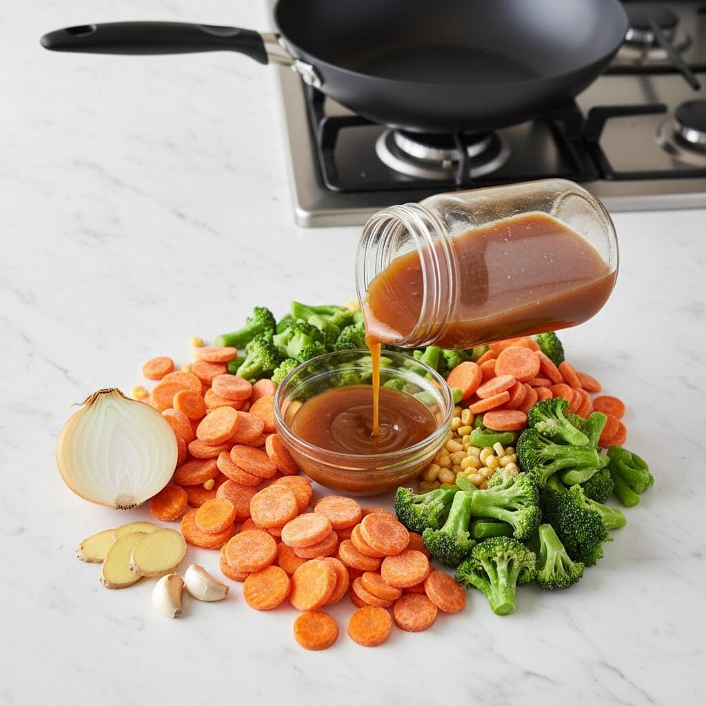 Easy Frozen Vegetable Stir Fry: Quick Vegan Recipe Ready in 20 Minutes 3 Ingredients for Your Frozen Stir Fry