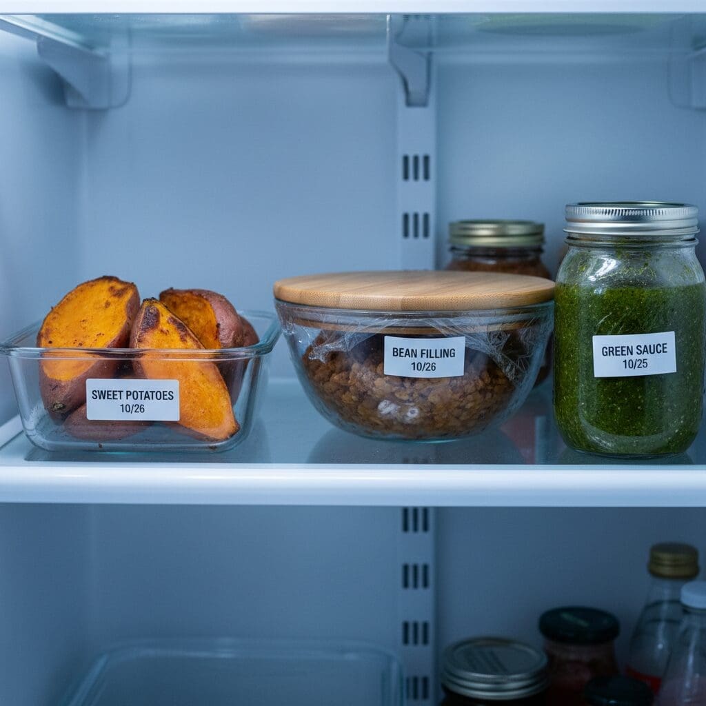 Easy Vegan Mexican Stuffed Sweet Potatoes (Flavorful Meal-Prep Recipe) 4 Step-by-Step Instructions